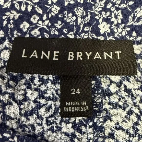 Lane Bryant Blouse Plus Size 24 Floral Print Long Sleeve Rayon - Picture 12 of 12